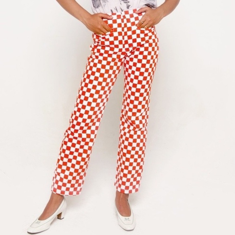 ✨Holiday by Emma Mulholland Red White Checkered Kokomo‎ Pants Trousers Size XS